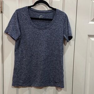 NWOT Nike Women's Short Sleeve Scoop Neck Tee - Heather Navy size M